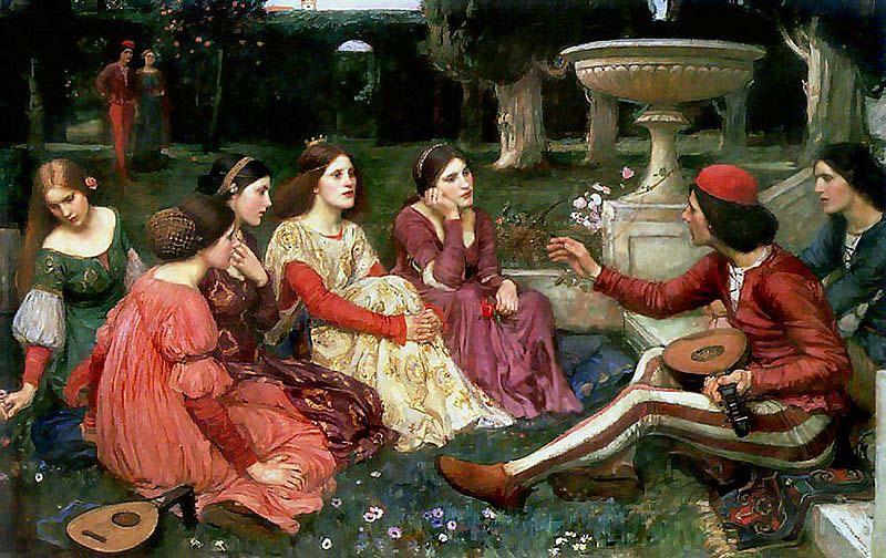 John William Waterhouse A Tale from the Decameron oil painting image